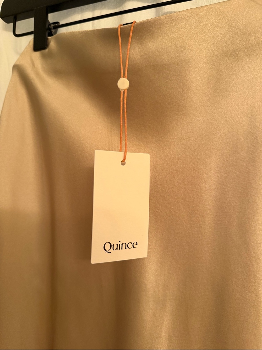 Quince Satin A-Line Skirt in Champagne Gold - Picture 3 of 3